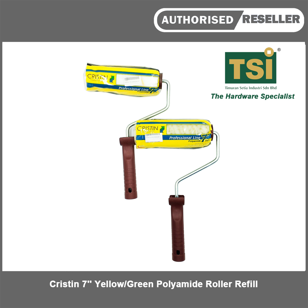 Cristin 7'' Yellow/Green Polyamide Roller Refill